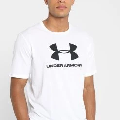 Under Armour STYLE LOGO - T-shirt Z Nadrukiem - White/black