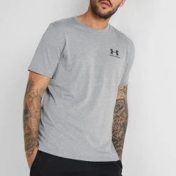 Under Armour SPORTSTYLE LC SS - T-shirt Basic - Steel Light Heather/black