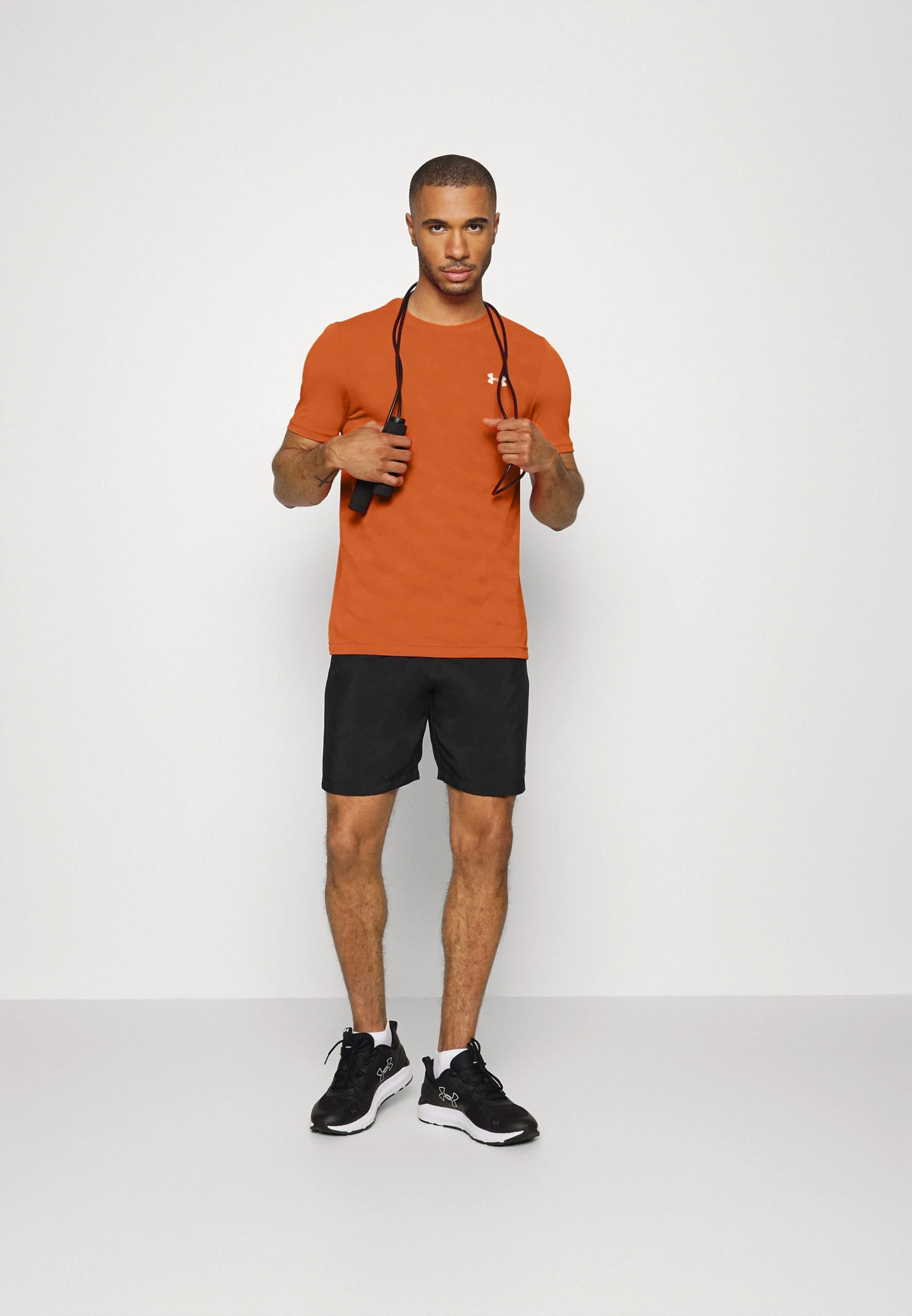 Under Armour SEAMLESS RADIAL SS - T-shirt Z Nadrukiem - Team Orange/stone 2 Under Armour SEAMLESS RADIAL SS - T-shirt Z Nadrukiem - Team Orange/stone - obrazek 2