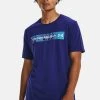 Under Armour SHORT SLEEVE CAMO CHEST STRIPE - Koszulka Sportowa - Sonar Blue