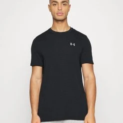 Under Armour SEAMLESS GRID - Koszulka Sportowa - Black/mod Gray