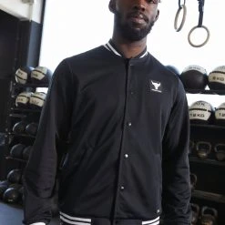 Under Armour VARSITY JACKET - Kurtka Outdoor - Black/white/white