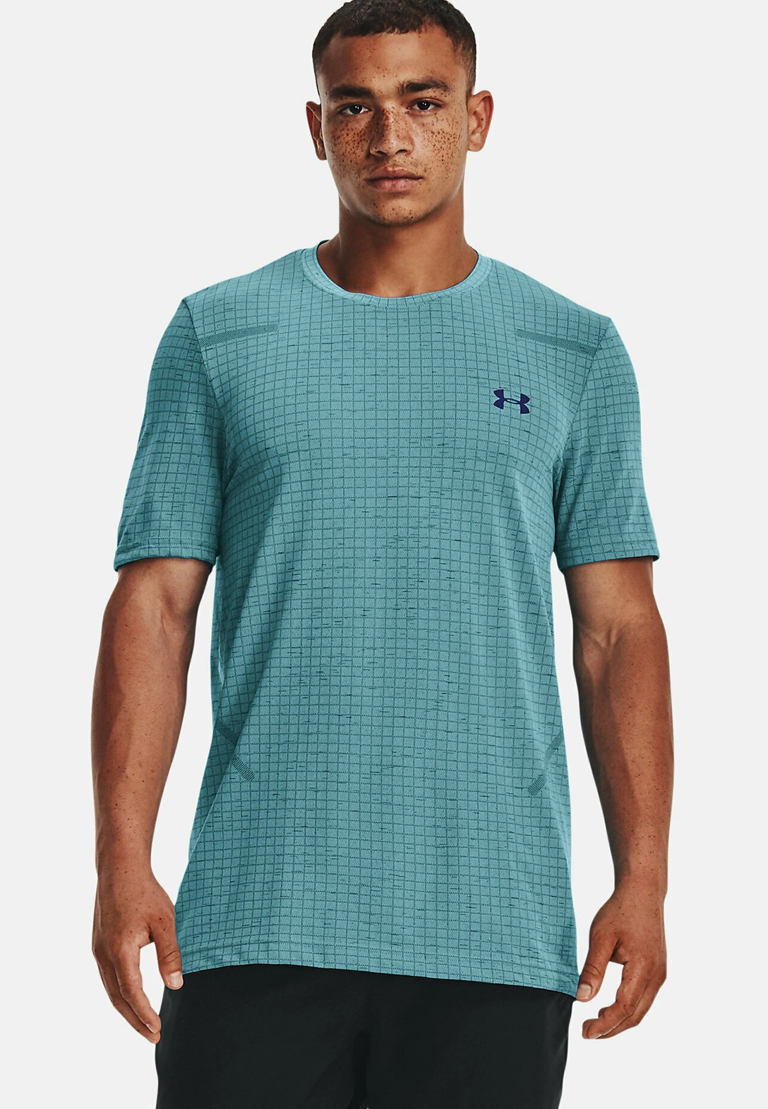 Under Armour SHORT SLEEVES UA SEAMLESS GRID SS - Koszulka Sportowa - Glacier Blue 1 Under Armour SHORT SLEEVES UA SEAMLESS GRID SS - Koszulka Sportowa - Glacier Blue