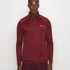 Under Armour TECH ZIP - Bluzka Z Długim Rękawem - Dark Maroon / Cordova Red / Beta