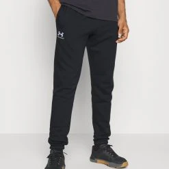 Under Armour ESSENTIAL - Spodnie Treningowe - Black/white