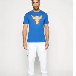 Under Armour ROCK BRAHMA BULL - T-shirt Z Nadrukiem - Blue Mirage/orange Blast -Under Armour shop c0e42881264147a392d20c258ca1296a scaled