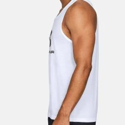 Under Armour SPORTSTYLE LOGO - Top - White/black -Under Armour shop c86b1ab422124a6286ab5d9004541c87