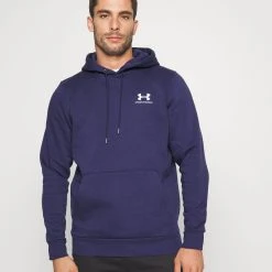 Under Armour UA ESSENTIAL - Bluza Z Kapturem - Midnight Navy/white