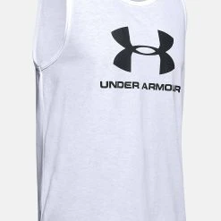 Under Armour SPORTSTYLE LOGO - Top - White/black -Under Armour shop cde2d7dcf28546ccb4c9eab3d788f87f