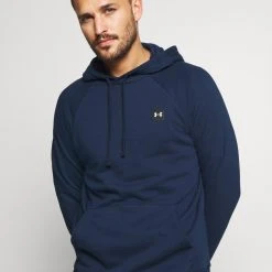 Under Armour RIVAL HOODIE - Bluza Z Kapturem - Academy/onyx White