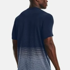 Under Armour UA SEAMLESS LUX - T-shirt Z Nadrukiem - Blue -Under Armour shop df639075a766462b938fc5044b1f4dd8