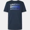 Under Armour TEAM ISSUE WORDMARK SS - T-shirt Z Nadrukiem - Academy/graphite