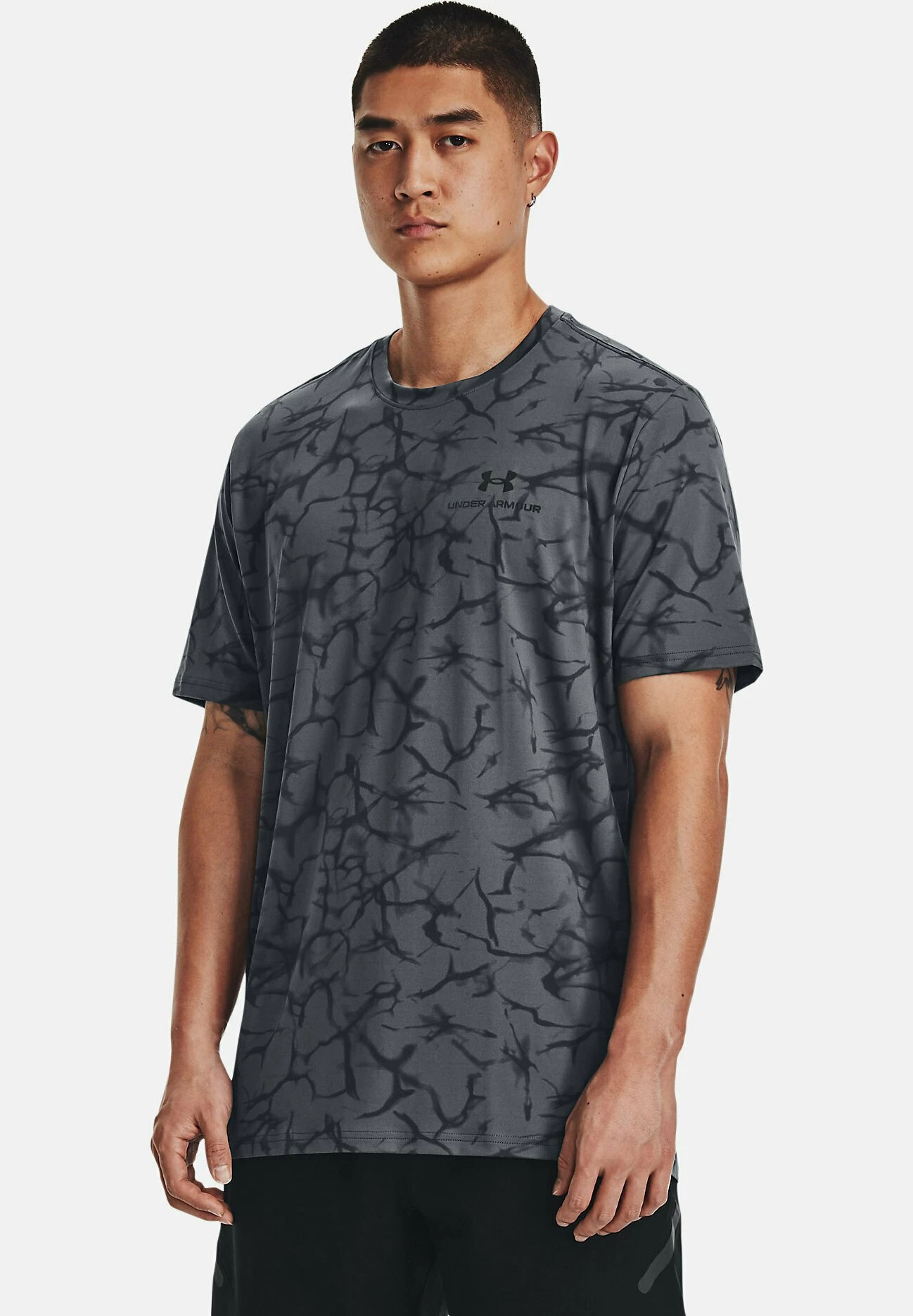 Short Sleeves UA Rush Energy Print SS - Koszulka sportowa - pitch gray Under Armour Short Sleeves UA Rush Energy Print SS - Koszulka Sportowa - Pitch Gray -Under Armour shop e123f650989040bbb44494e098bec81f