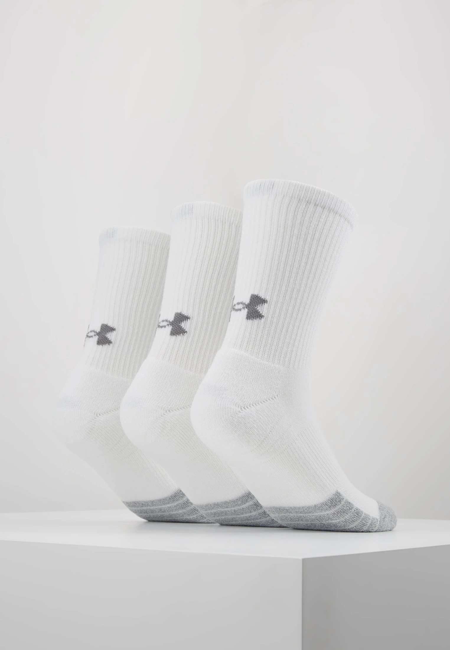 HEATGEAR CREW 3 PACK - Skarpety sportowe - white / steel Under Armour HEATGEAR CREW 3 PACK - Skarpety Sportowe - White / Steel -Under Armour shop e60028dae7384478983cb35c70619312