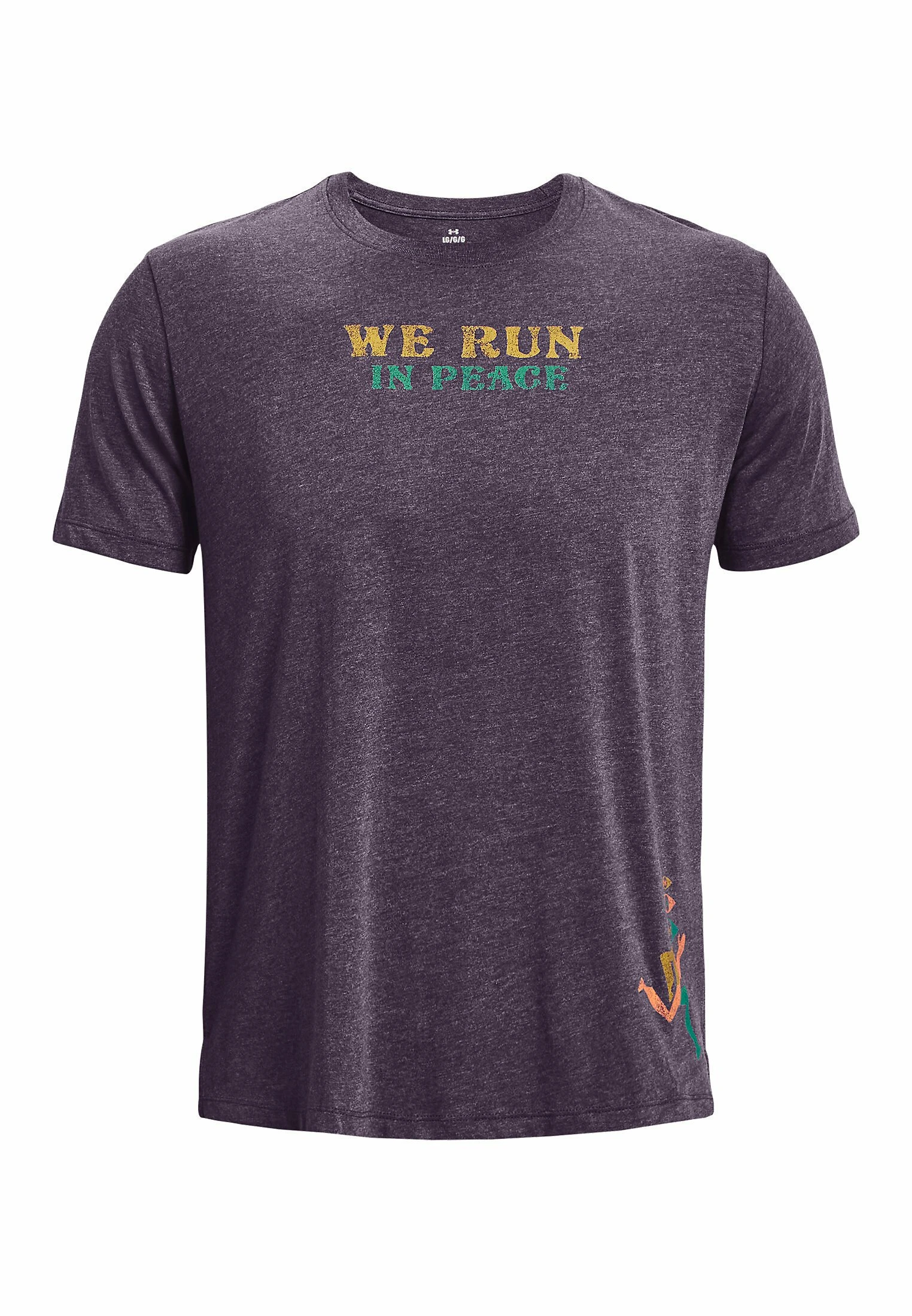 SHORT SLEEVE GRAPH UA WE RUN IN PEACE SS - T-shirt z nadrukiem - tux purple Under Armour SHORT SLEEVE GRAPH UA WE RUN IN PEACE SS - T-shirt Z Nadrukiem - Tux Purple -Under Armour shop e76dac542a2d4b848be860357bacdc92