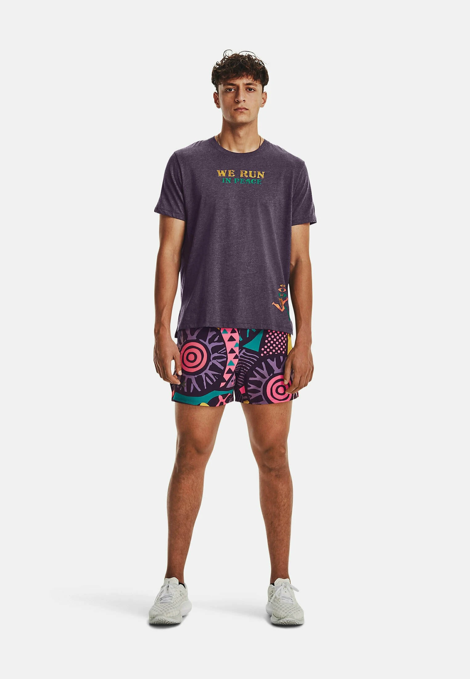 SHORT SLEEVE GRAPH UA WE RUN IN PEACE SS - T-shirt z nadrukiem - tux purple Under Armour SHORT SLEEVE GRAPH UA WE RUN IN PEACE SS - T-shirt Z Nadrukiem - Tux Purple -Under Armour shop e86d6d7c3a2d423c90ed44bcd84dadc0