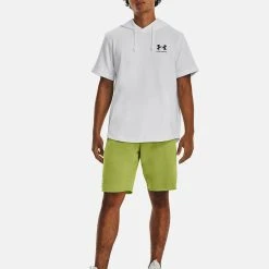 Under Armour UA RIVAL TERRY NOV SS - T-shirt Z Nadrukiem - White