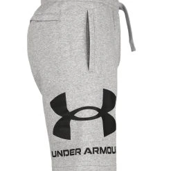 Under Armour RIVAL BIG LOGO - Krótkie Spodenki Sportowe - Mod Gray Light Heather Black -Under Armour shop ead2755257c94b889ed1c15069766231 scaled