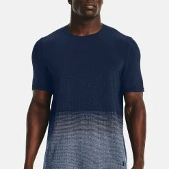 Under Armour UA SEAMLESS LUX - T-shirt Z Nadrukiem - Blue