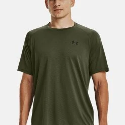 Under Armour NOVELTY TECH 2.0 TRAININGS - T-shirt Z Nadrukiem - Marine Od Green