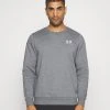 Under Armour ESSENTIAL CREW - Bluza - Pitch Gray Medium Heather/white