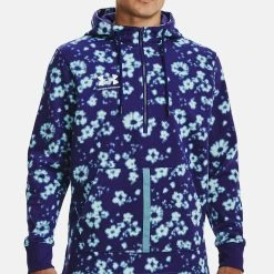 Under Armour LONG SLEEVE ACCELERATE - Bluza Z Kapturem - Sonar Blue