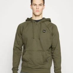 Under Armour RIVAL 1/2 ZIP - Bluza Rozpinana - Marine Green/onyx White