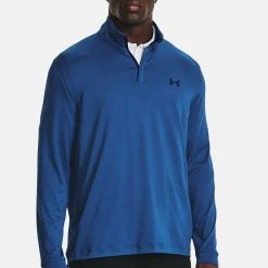 Under Armour PLAYOFF 1/4 ZIP - Bluzka Z Długim Rękawem - Blue Mirage