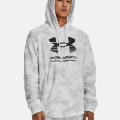 Under Armour UA RIVAL TERRY NOVELTY HD - Bluza Z Kapturem - White